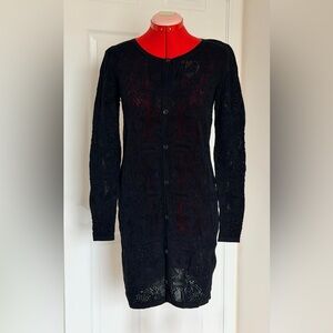 NWOT NEW Peruvian Connection Belinda Crochet Duster Cardigan Pima Cotton Size S